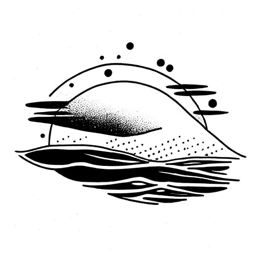 ocean sunrise  tattoo design idea
