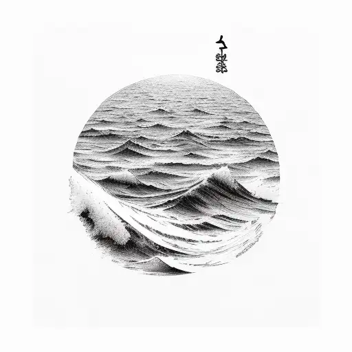 ocean sunrise  tattoo design idea