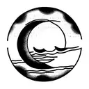 ocean sunrise  tattoo design idea