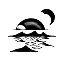 ocean sunrise  tattoo design idea