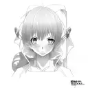 Anime characters in a sketch style tattoo design idea