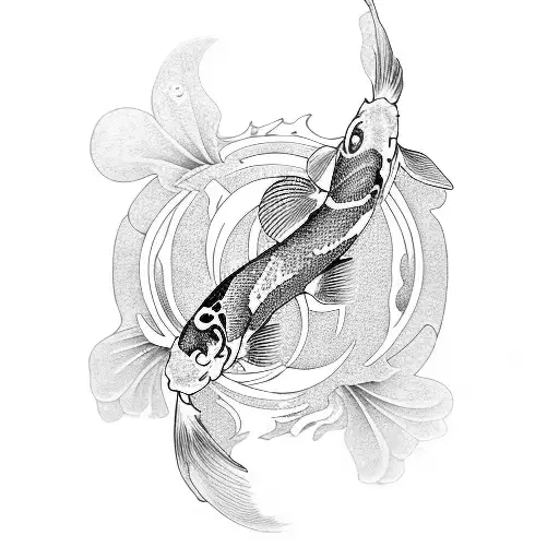 Koi Fish yin yang tattoo design idea