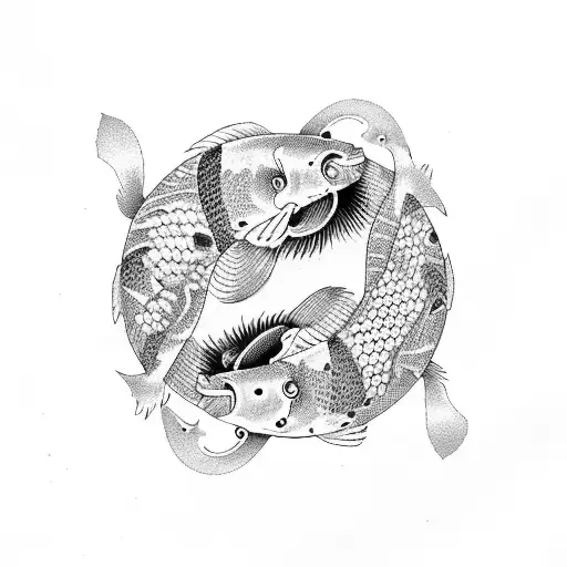 koi fish yin yang tattoo design idea