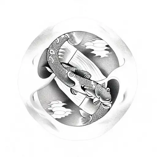 koi fish yin yang tattoo design idea