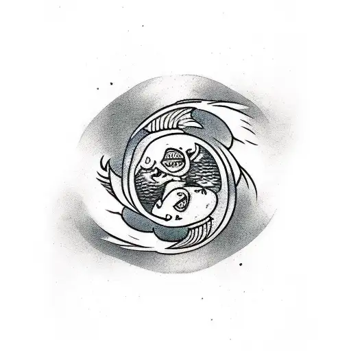 Koi Fish yin yang tattoo design idea