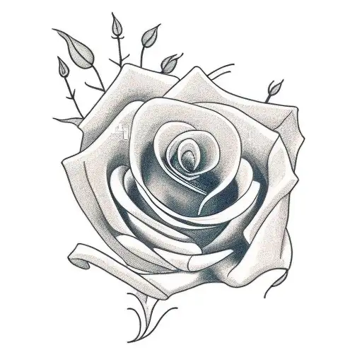 rose spine. aster flower, September  tattoo design idea