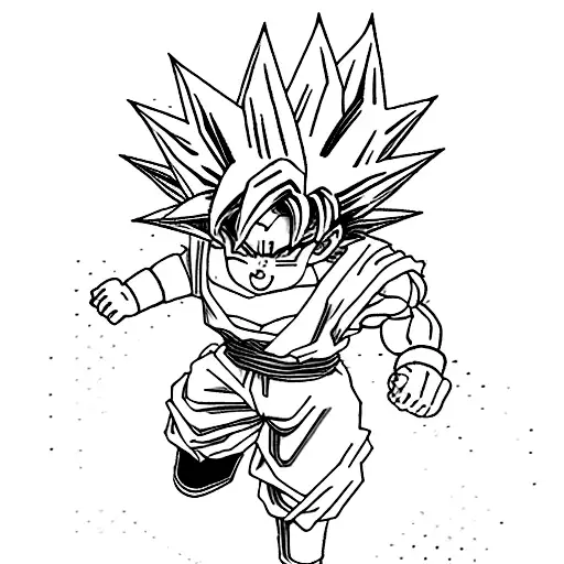 goku sideface when teleporting cell tattoo design idea