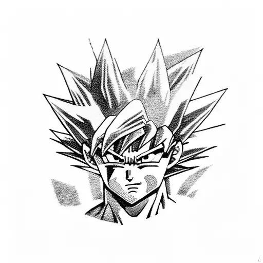 Goku's face when teleportîng cell tattoo design idea