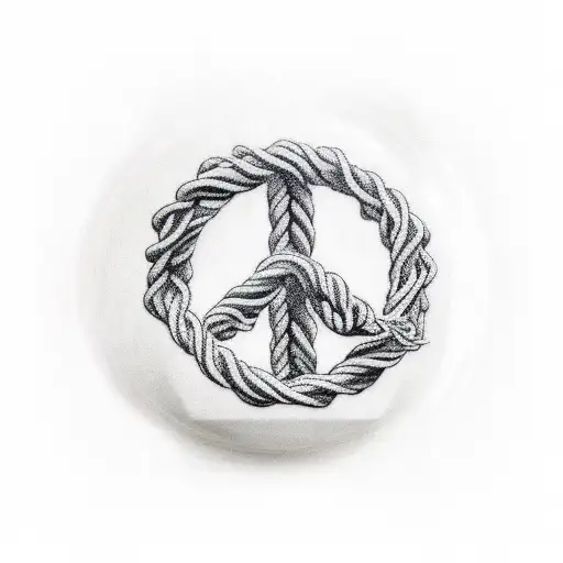 a had made out of a spagetti noodle that shows the peace sign tattoo design idea