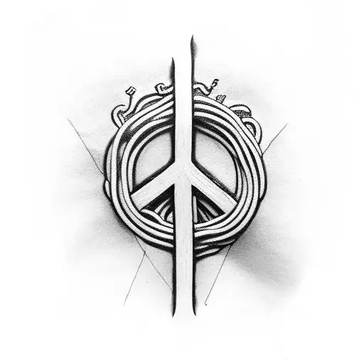 a hand made out of a spagetti noodle that shows the peace sign tattoo design idea