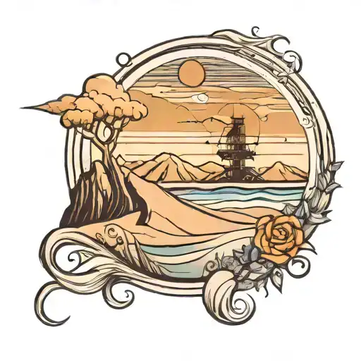 sand dune tattoo design idea