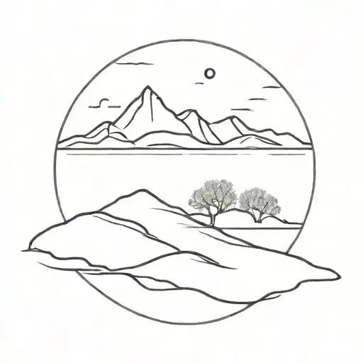 dune landscape tattoo design idea