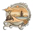 sand dune tattoo design idea