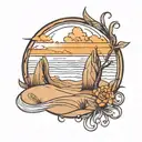 sand dune tattoo design idea