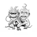 in chinese zodiac I'm a dragon my wife a monkey and my boy also a monkey. Idea is that Dragon is protecting these2 monke tattoo design idea