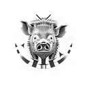 Barbed Wire with boar tusks tattoo design idea