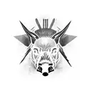 Barbed Wire with boar tusks tattoo design idea