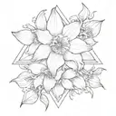 daffodil tendrils around triangle tattoo tattoo design idea