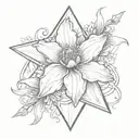daffodil tendrils around triangle tattoo tattoo design idea