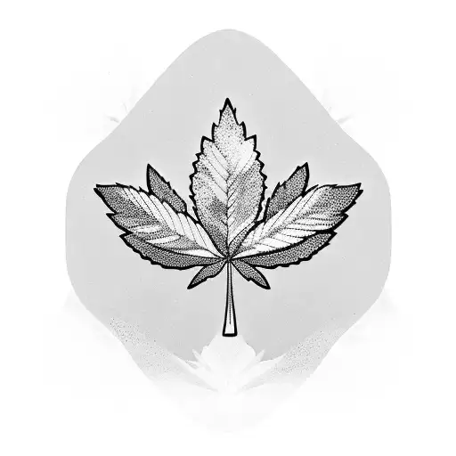 A marijuana leaf forming the shape of the Maldives islands tattoo design idea