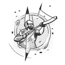 archer shooting a bow with a comet instead of an arrow  tattoo design idea