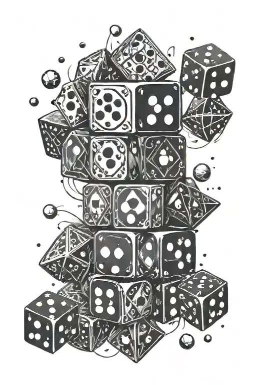  dice 20 roll symbolizing Destiny  tattoo design idea