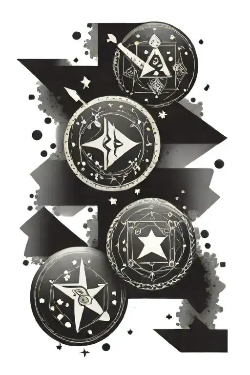 one arrow and dice 20 roll tattoo design idea