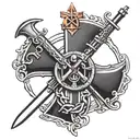 infantry cross rifles tattoo design idea
