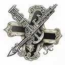 infantry cross rifles tattoo design idea