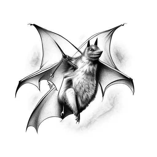 Simple Realistic Bat Coloring Page - ColoringAll