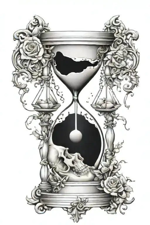momento mori hourglass tattoo design idea