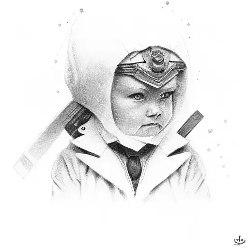 silent boy tattoo design idea