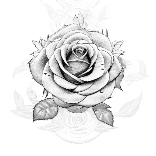 A weightlifting barbell entwined with vines and roses tattoo design idea