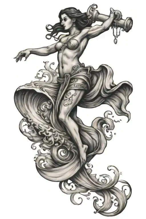 Aquarius water bearer tattoo design idea