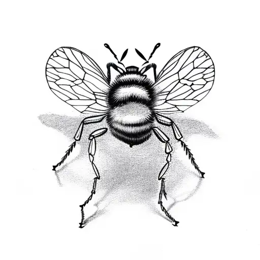 yellow bee tattoo design idea