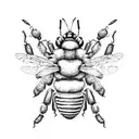 yellow bee tattoo design idea