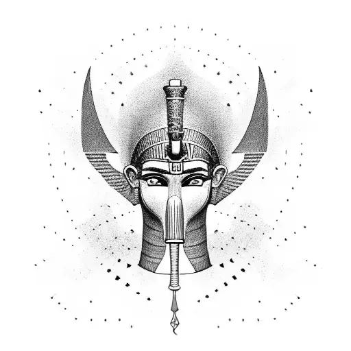 Egyptian god Horus bust tattoo design idea