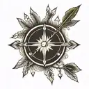 Line, eclipse, arrows, symbol, small tattoo design idea