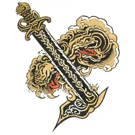 imam ali sword tattoo design idea