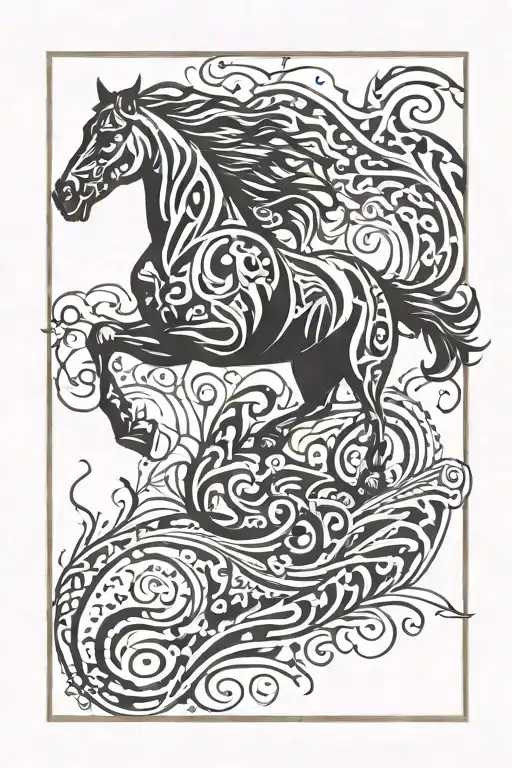 Active - Runner - Horse - Fire - Wine & Dine tattoo design idea