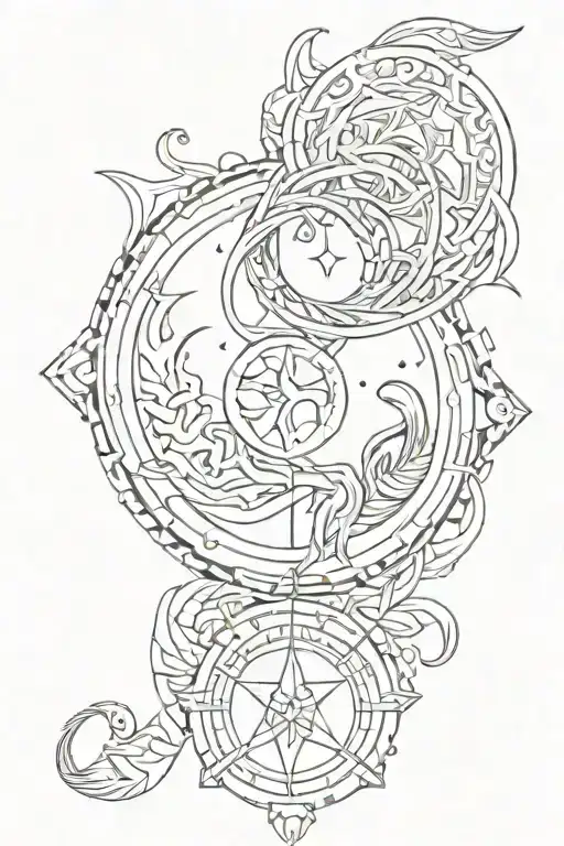 empathy symbols with Capricorn symbol tattoo design idea