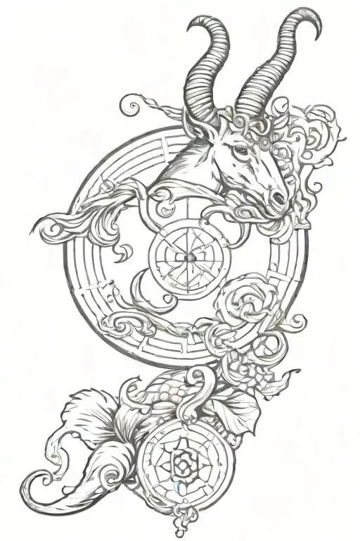 empathy symbols with Capricorn symbol tattoo design idea