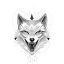 ancient vampire wolf tattoo design idea
