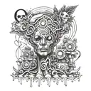 Techno Rave scene tattoo design idea