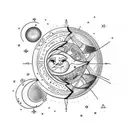 Sun and Moon tattoo design idea