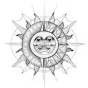 Sun and Moon tattoo design idea