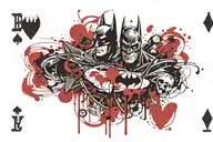 Batman & Joker playing card tattoo design idea