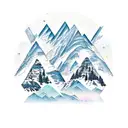 Mountain Scene with a gemini constellation overhead tattoo design idea