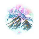 Mountain Scene with a gemini constellation overhead tattoo design idea