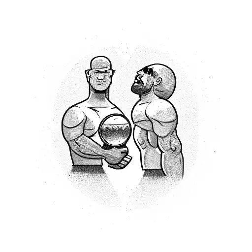 Strong man holding a world on his shoulders, pain face, muscled, barely dead tattoo design idea